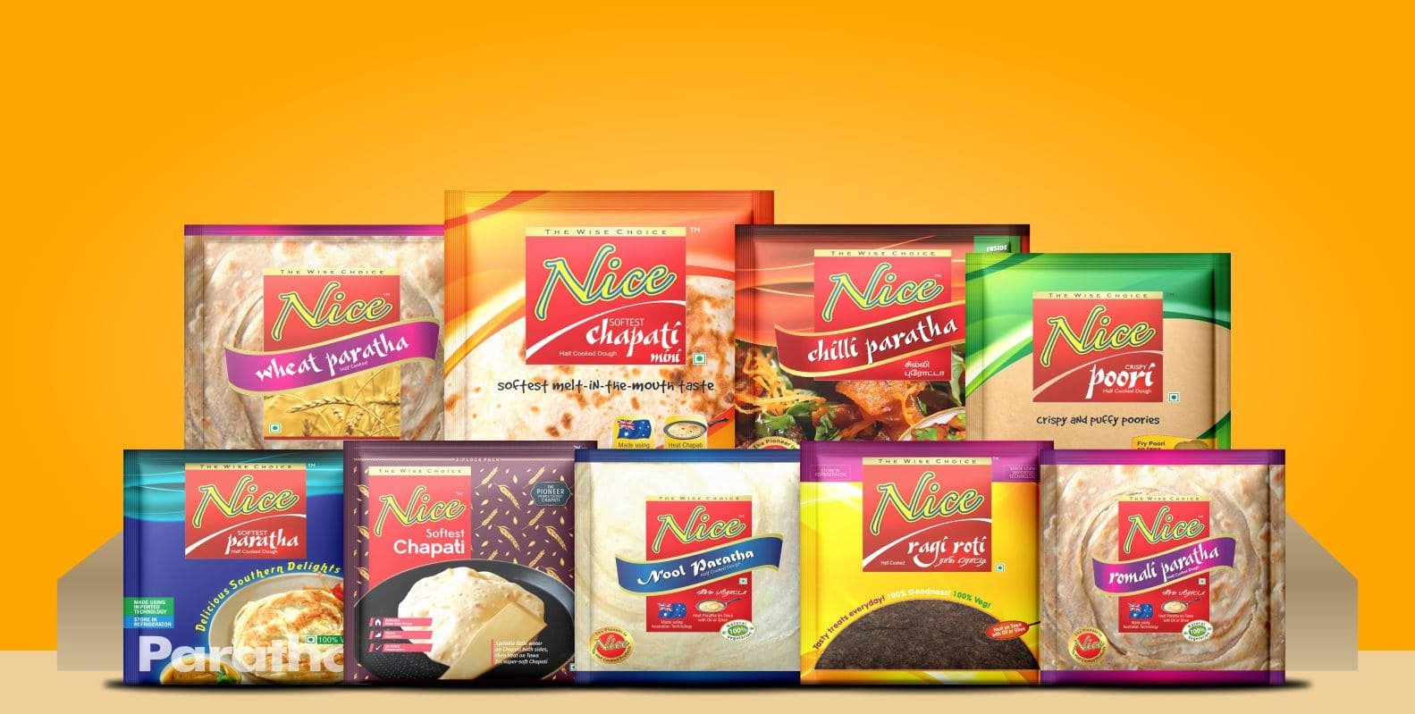 Nice Home Products Instant chapathi, fresh poori, ragi chapathi, and paratha manufacturers in Coimbatore offering ready-to-cook Indian breads with authentic taste and natural ingredients.